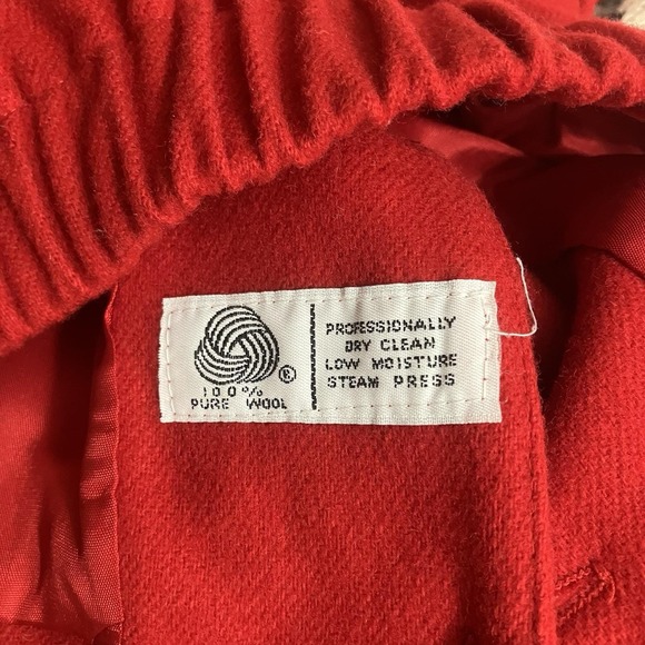 Vintage Savannah Holiday‎ Red Wool Bomber Jacket Size 12 Christmas Grandma - Picture 10 of 11